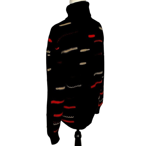 Berna Sweater Soft Wool Blend Pullover Turtleneck Art Black Orange Beige Brown L - Picture 7 of 13